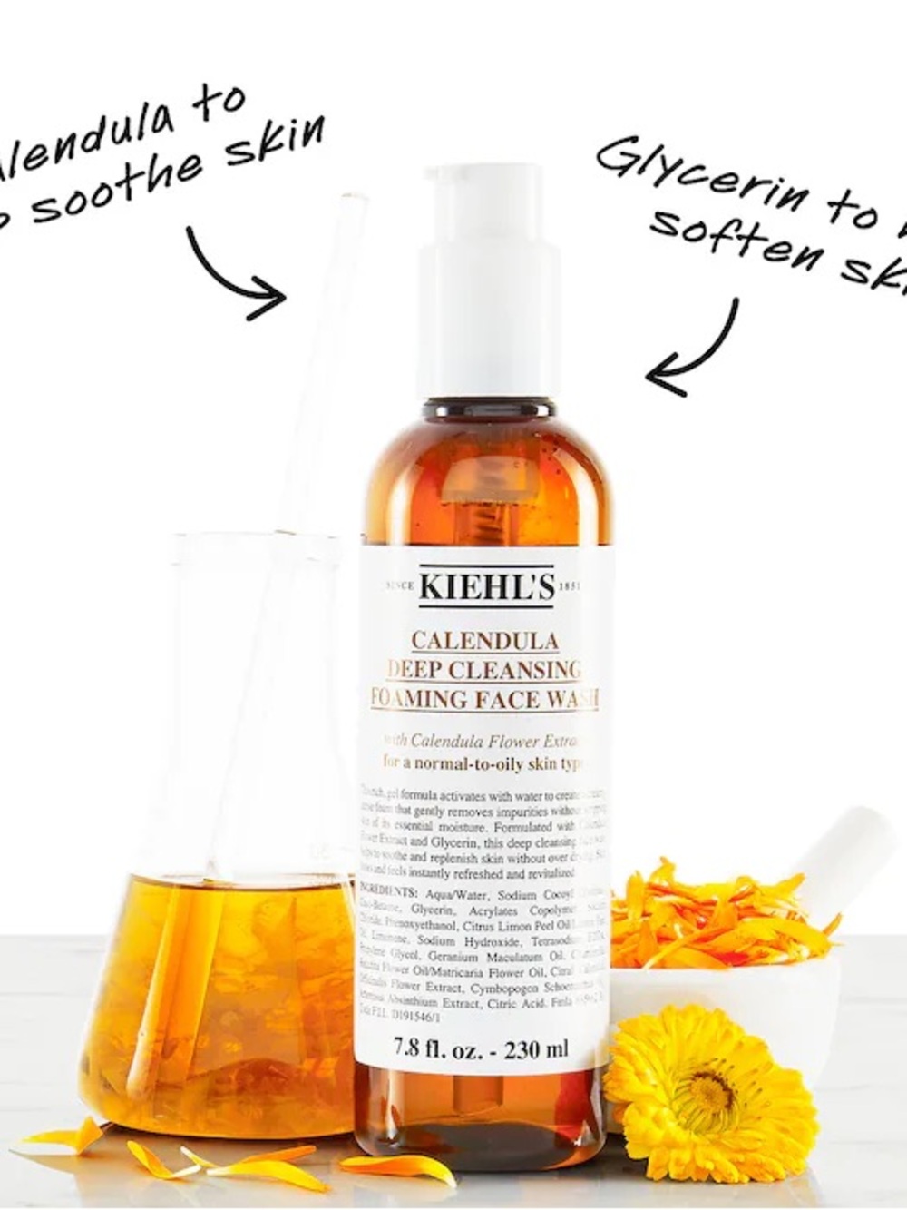 Kiehl's Calendula Deep Cleansing Foaming Face Wash for Oiliness Set of 2!NEW GWP
